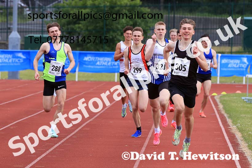 Mens Under-20s 800 metres, 2024 Northern Senior and Under-20s Track and Field Champs, Middlesbrough.  Photo: David T. Hewitson/Sports for All Pics